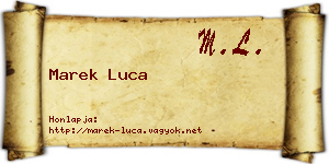 Marek Luca névjegykártya